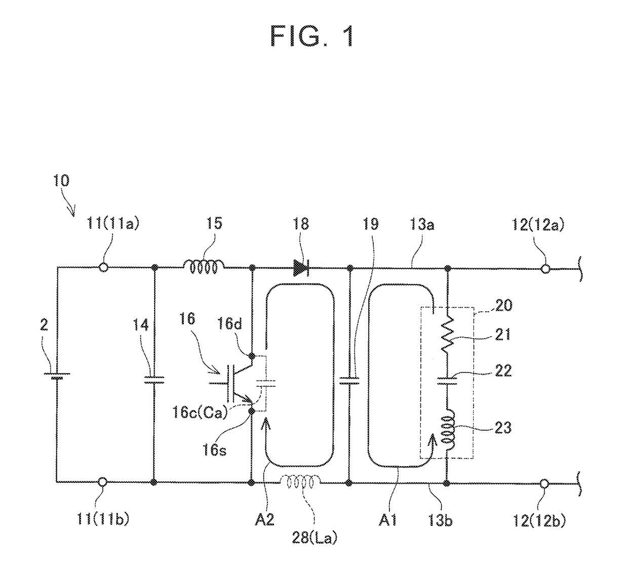 Electric power conversion device with snubber circuit