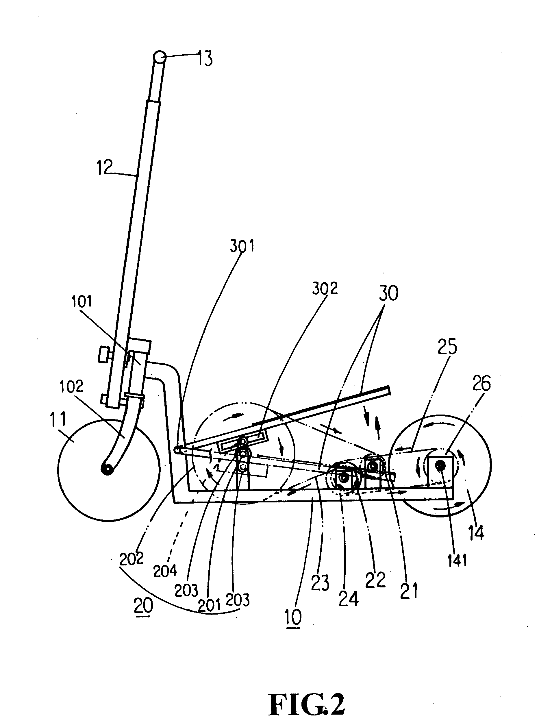 Rear-pedaling standing type bicycle structure