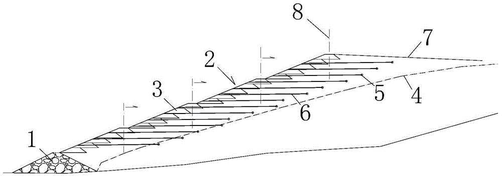 A reverse seepage drainage system suitable for upstream tailings pond and upstream tailings pond