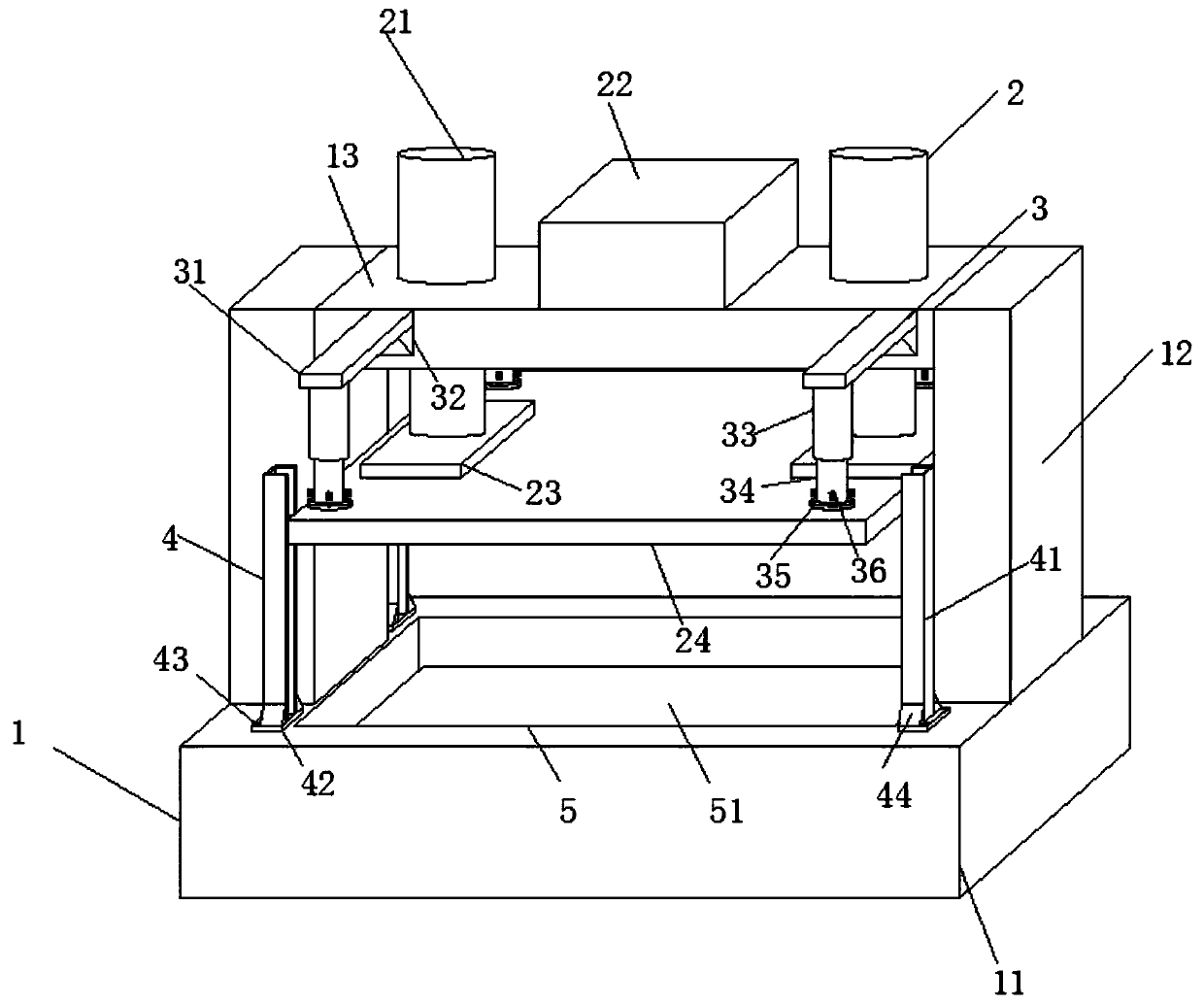 Cold press guiding device for wooden door production