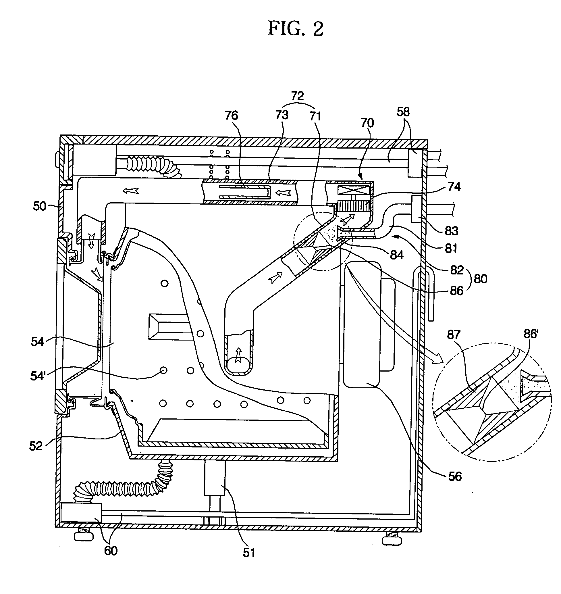 Heating apparatus of washing machine and washing method thereof