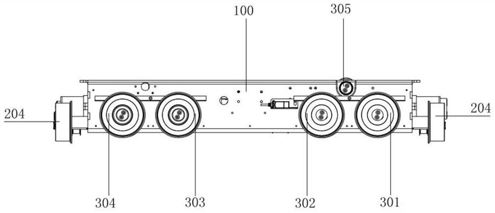 Jacking linkage type sixteen-wheel four-way shuttle vehicle