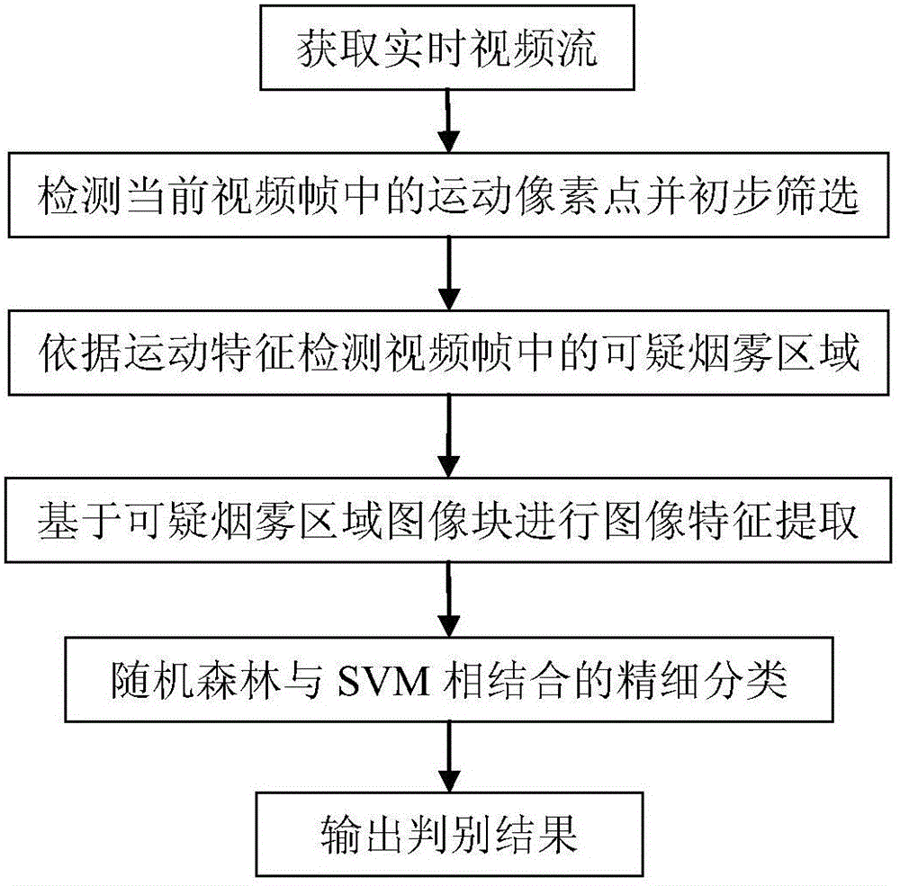 Video smog fine classification method based on color model and motion characteristics