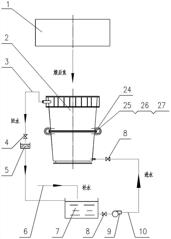 Tank calciner U-shaped open circulation cooling system and cooling method