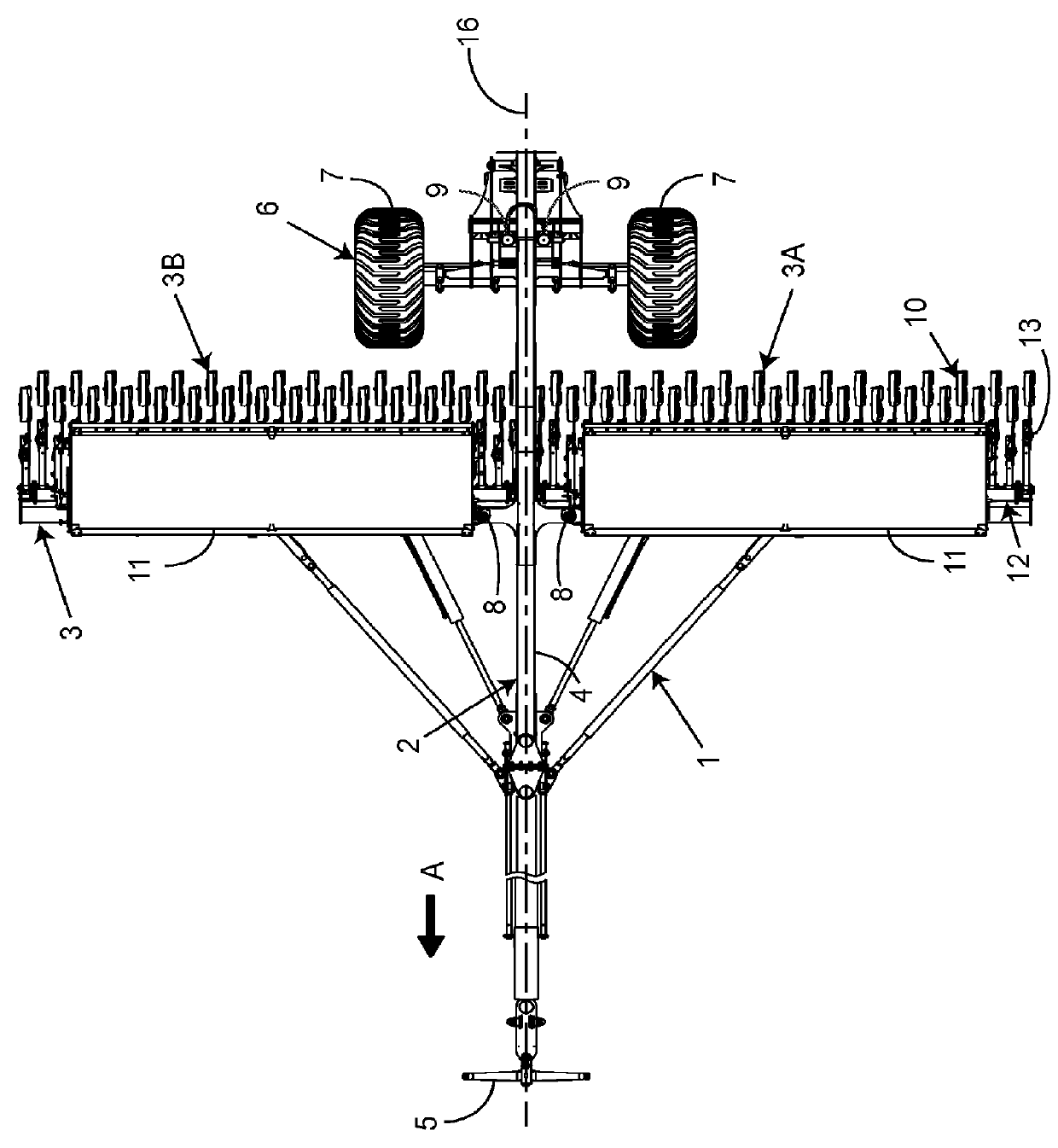 Agricultural machine with at least one articulated seeder bar