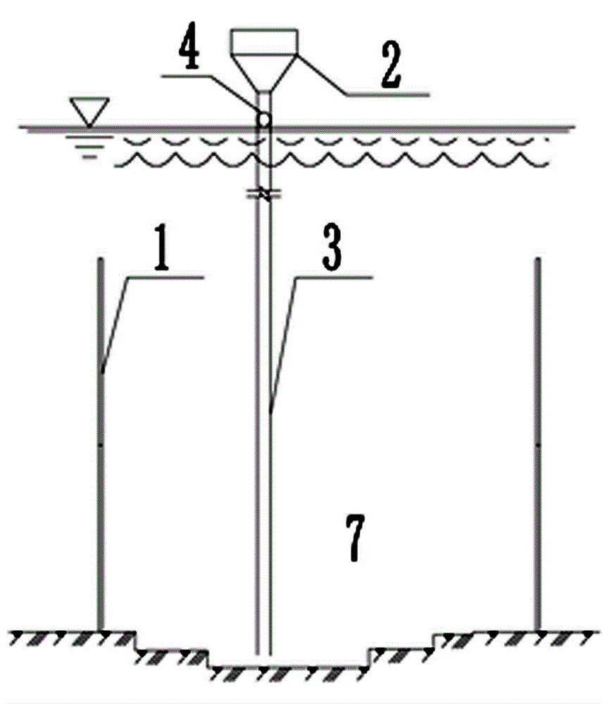 Underwater separating type concrete pouring constructing method