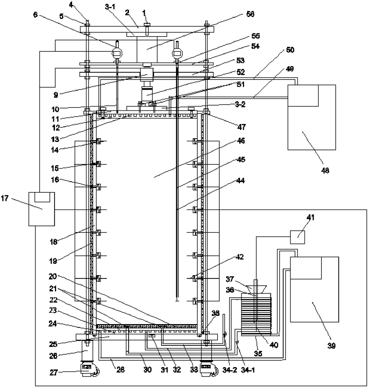 Loaded soil body thermo-hydro-mechanical-displacement experiment system and method at freezing-thawing environment