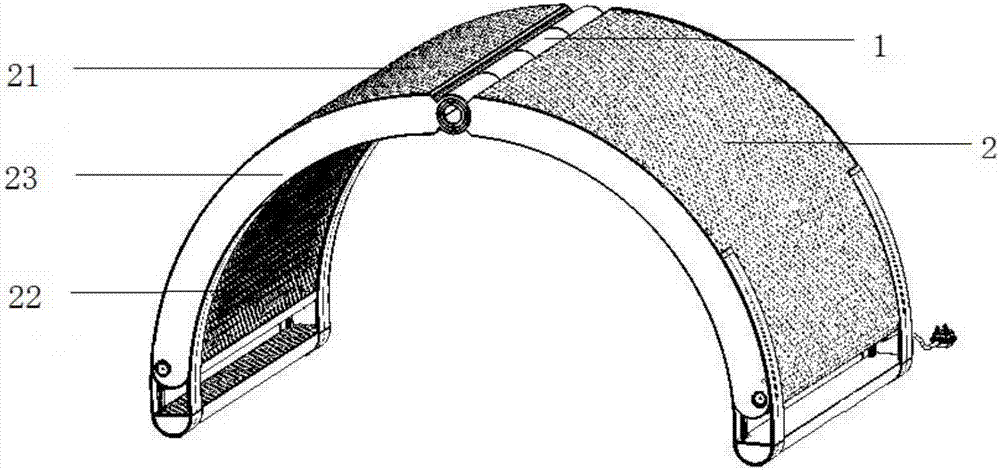 Frequency-spectrum therapeutic apparatus provided with hinge