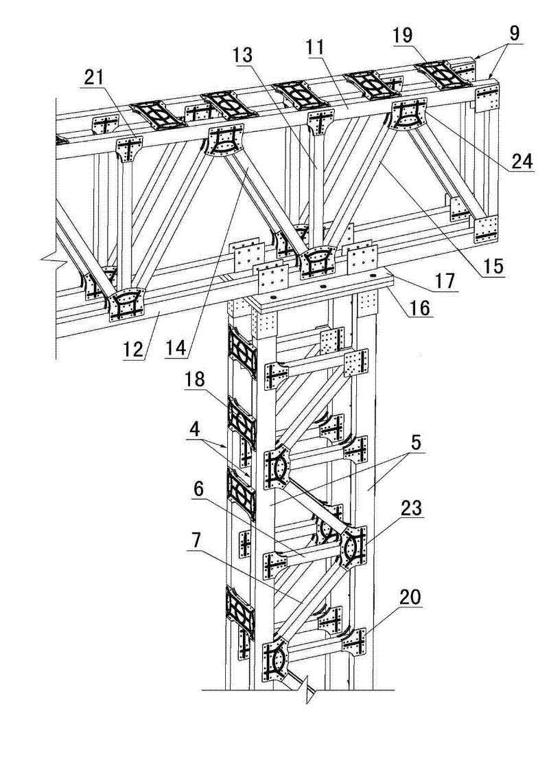 Factory assembled latticed light steel structure and manufacturing method thereof