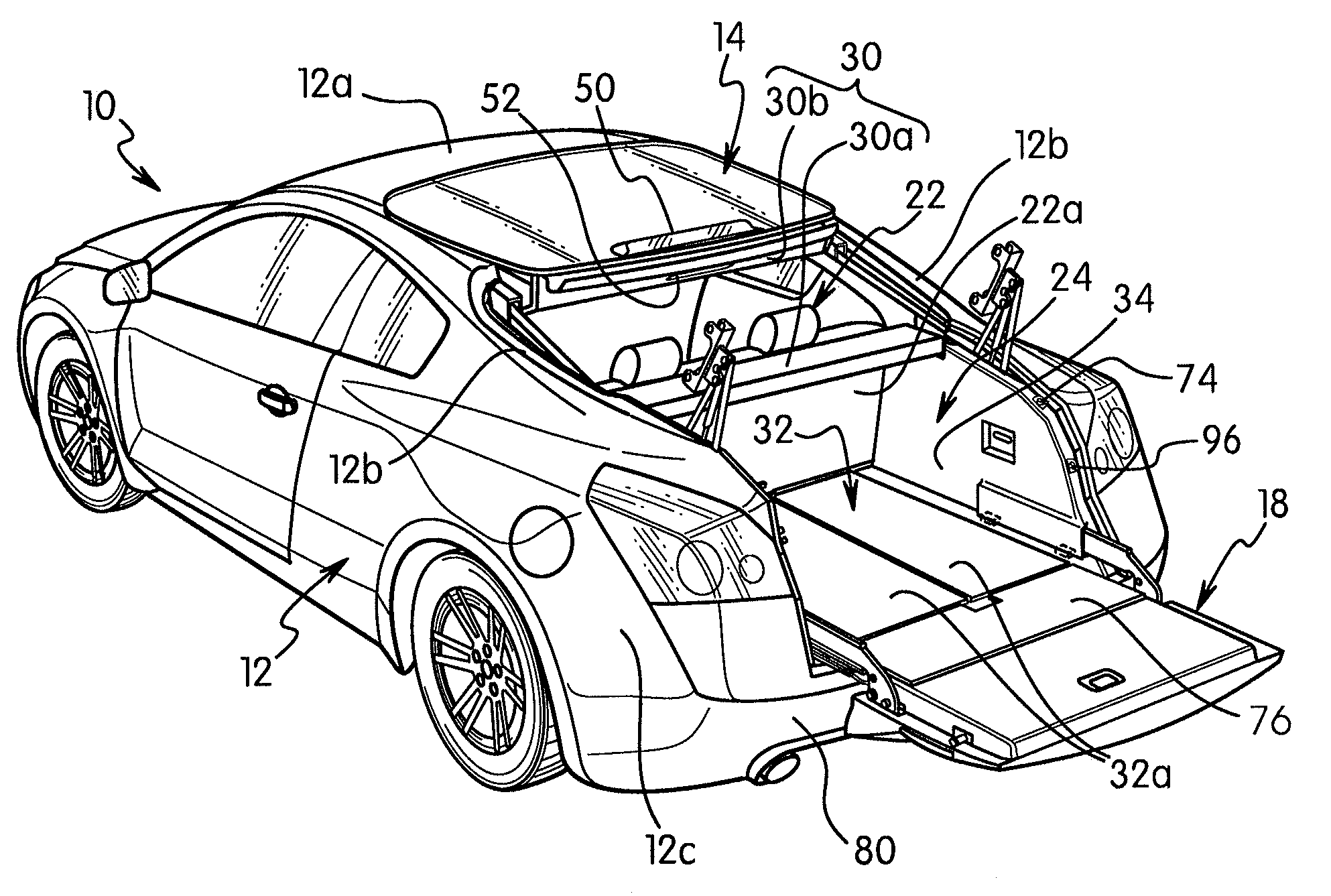 Passenger vehicle trunk structure