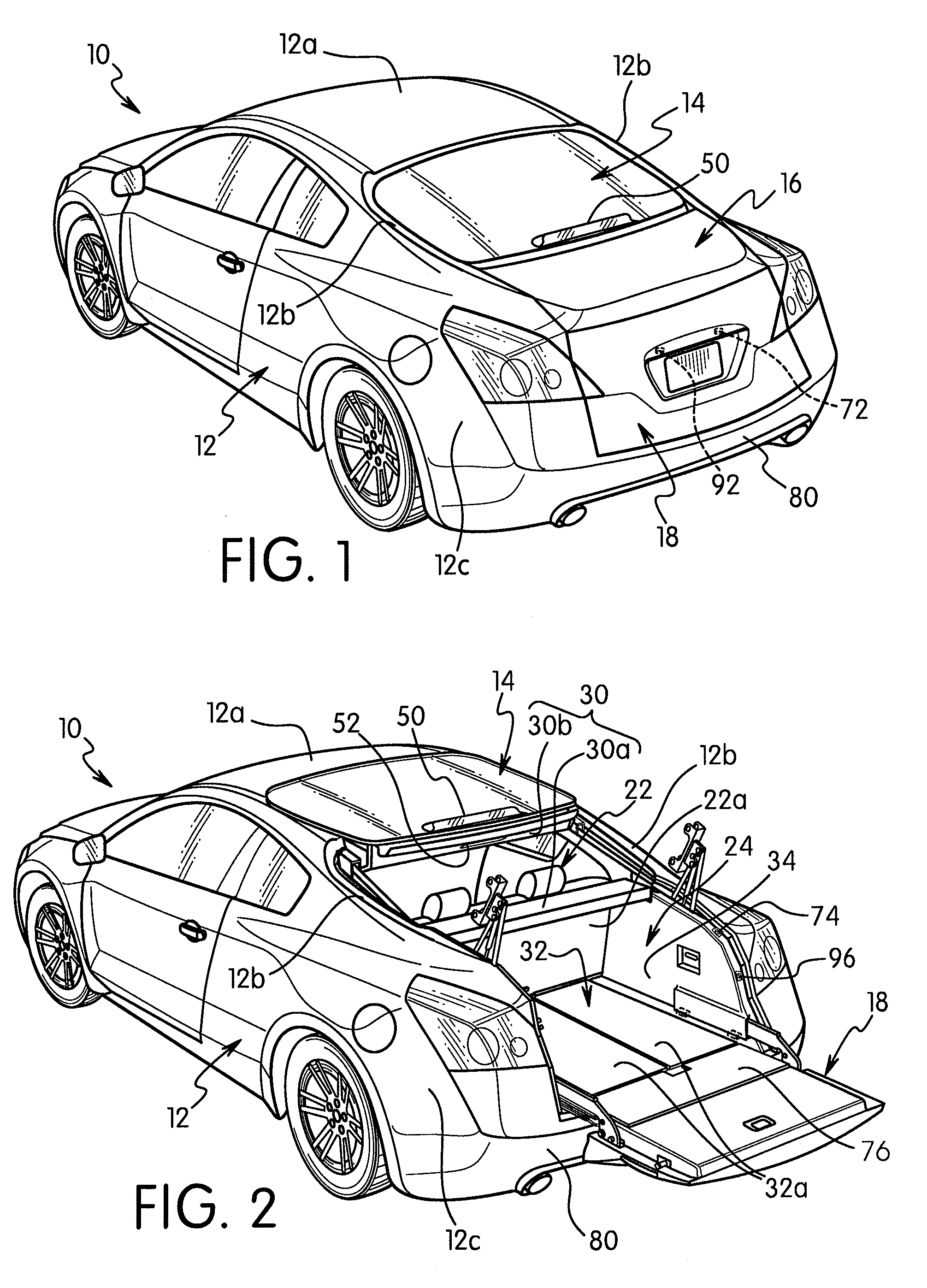 Passenger vehicle trunk structure