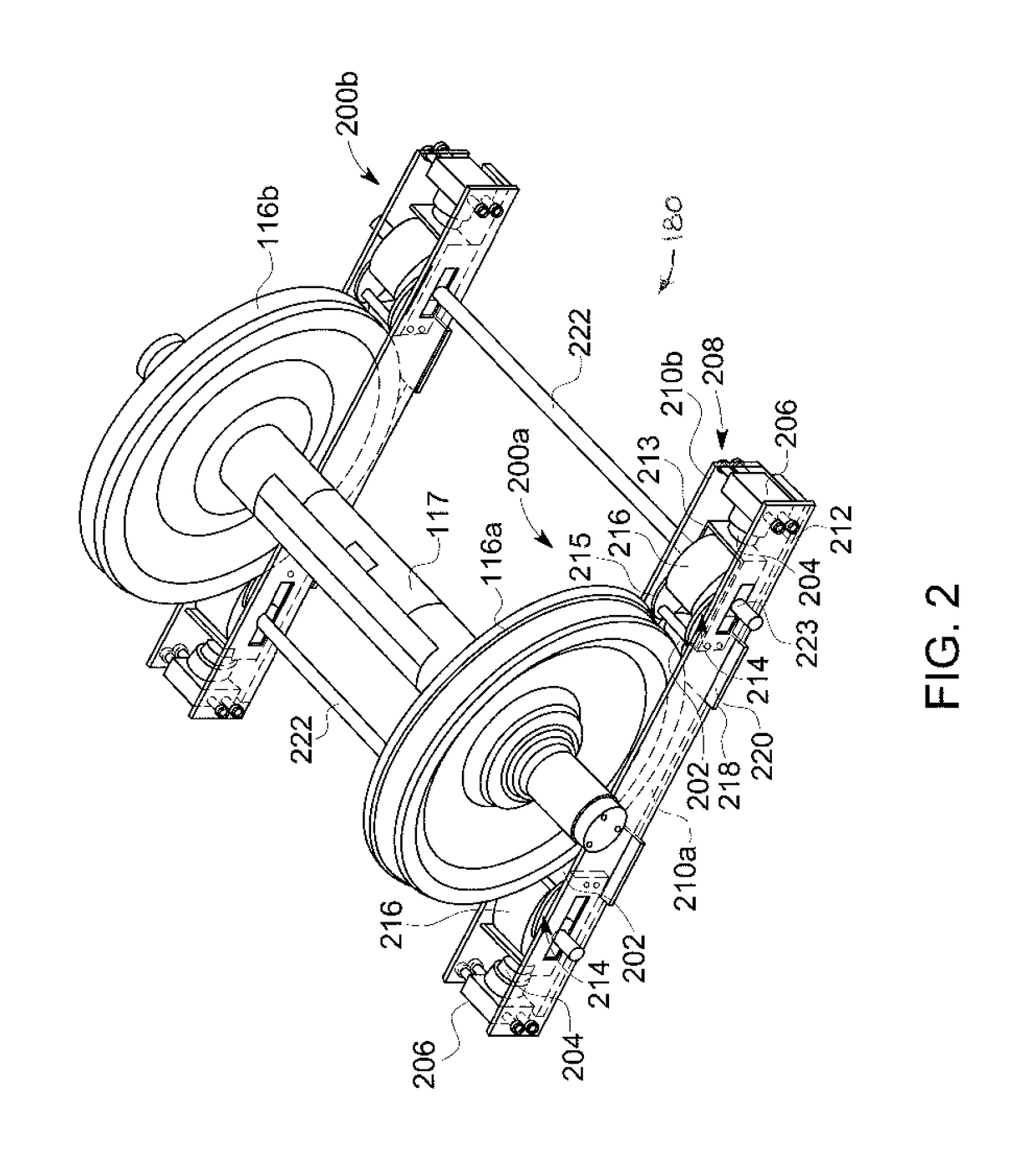 Apparatus and method for lifting and moving an axle of a rail vehicle