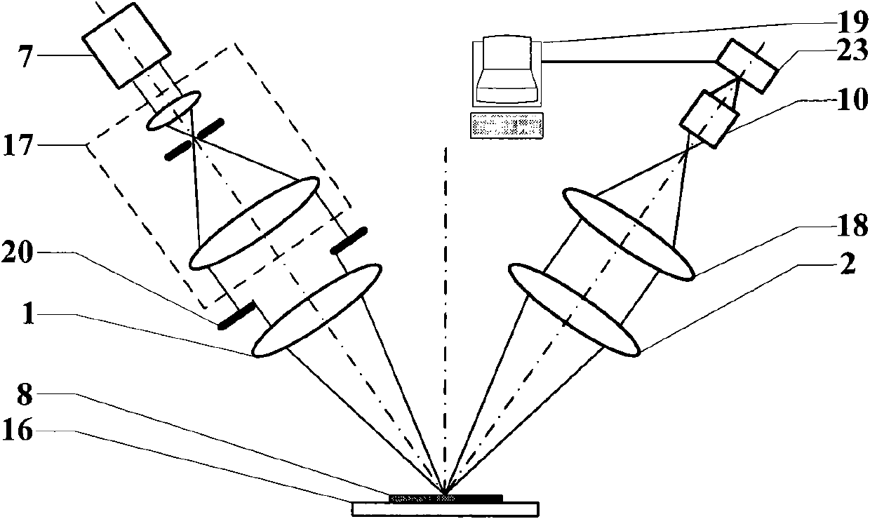 Super-resolution dual-axis differential confocal measurement method and device for division focal spot detection