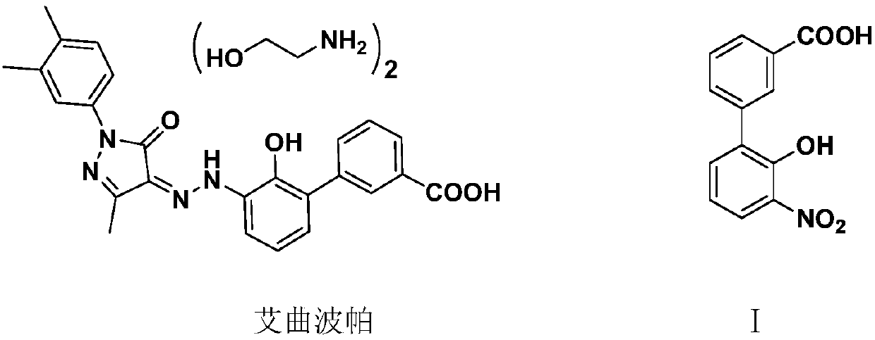 Preparation method of 3'-nitro-2'-hydroxybiphenyl-3-formic acid