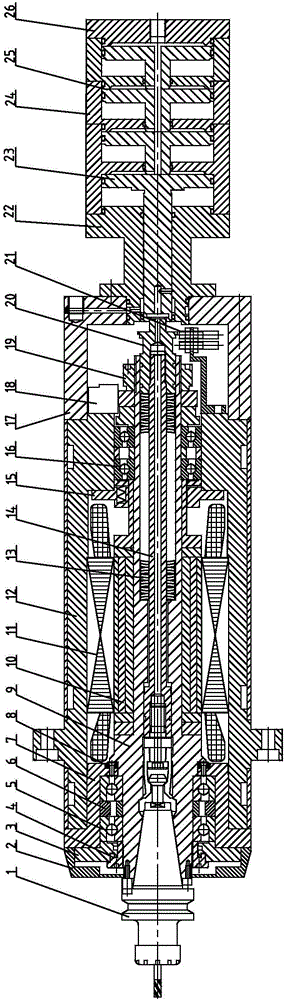 Low-speed high-torque and permanent-magnet synchronous high-speed automatic tool-changing electric spindle