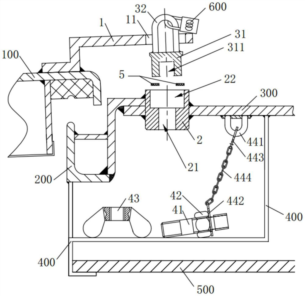 Lock nose device and ship