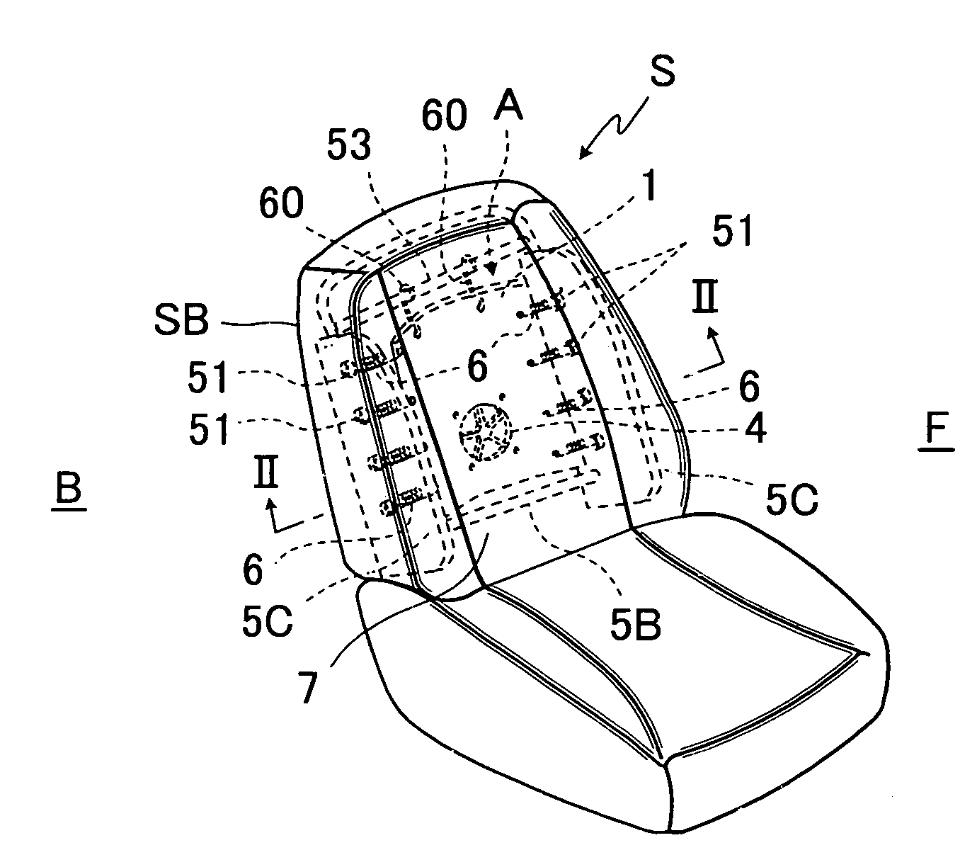 Acoustic structure of seat back