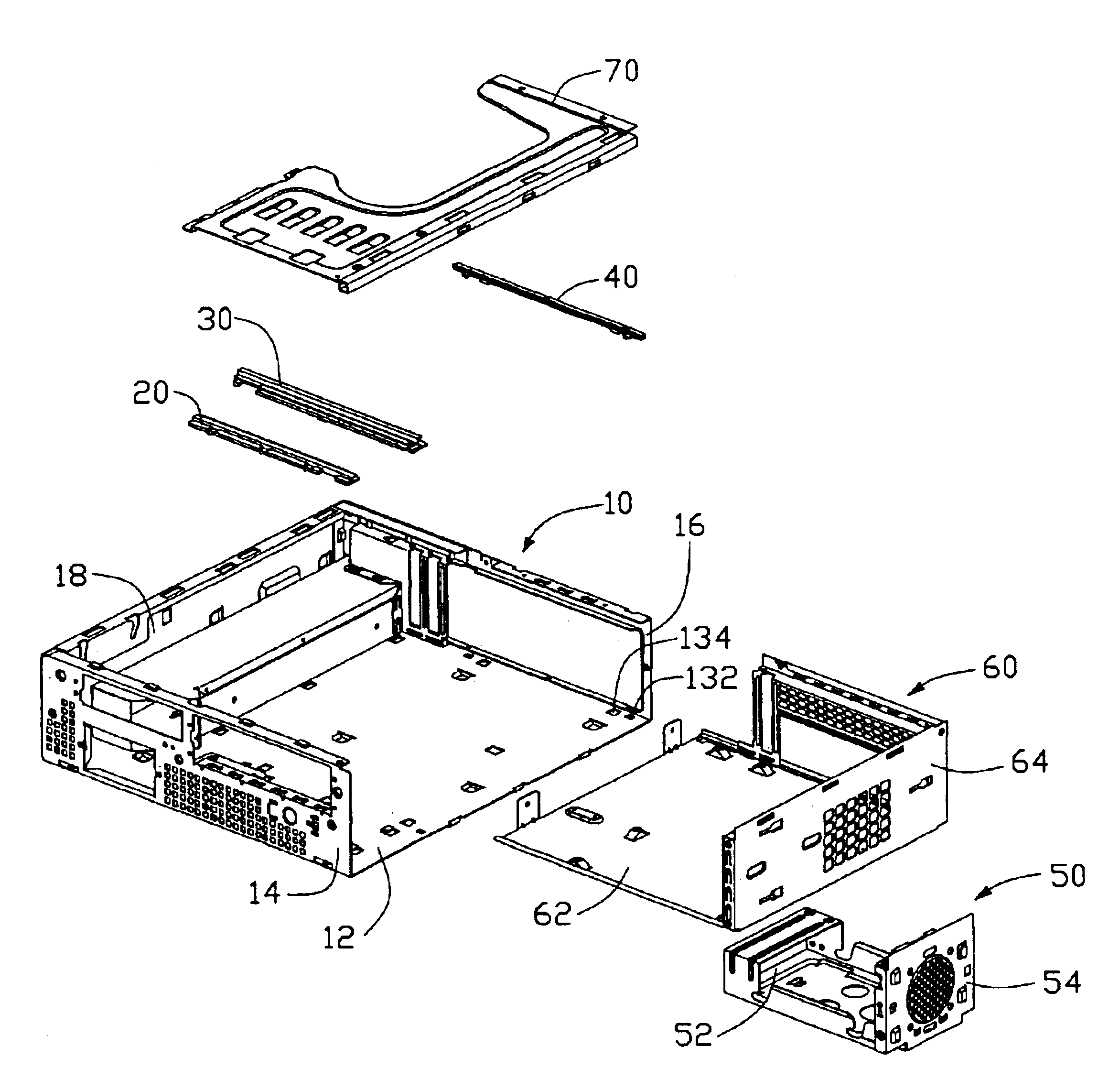 Computer enclosure with slidably mounted drive bracket