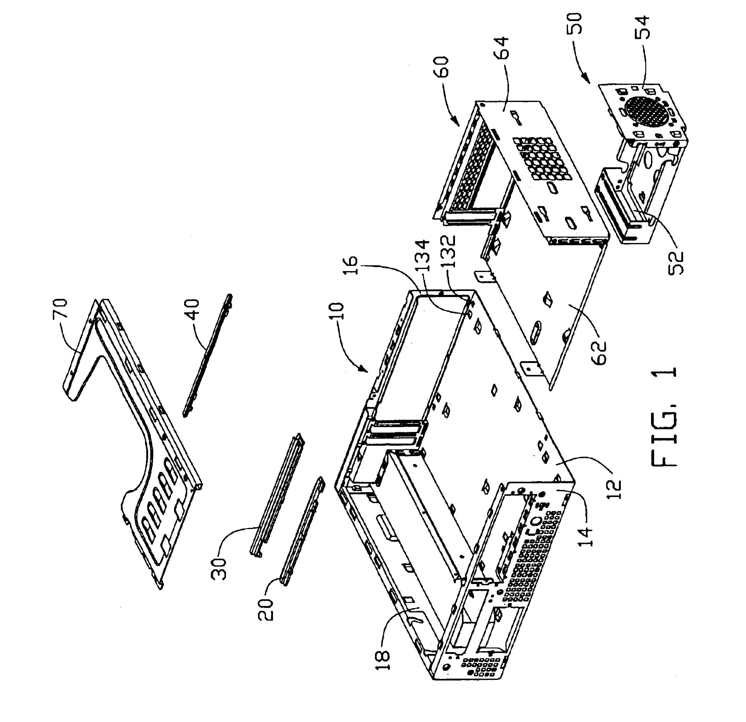 Computer enclosure with slidably mounted drive bracket