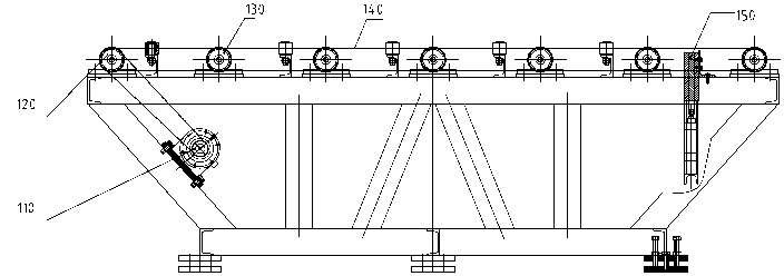 Turnover welding and molding production line of H profile steel