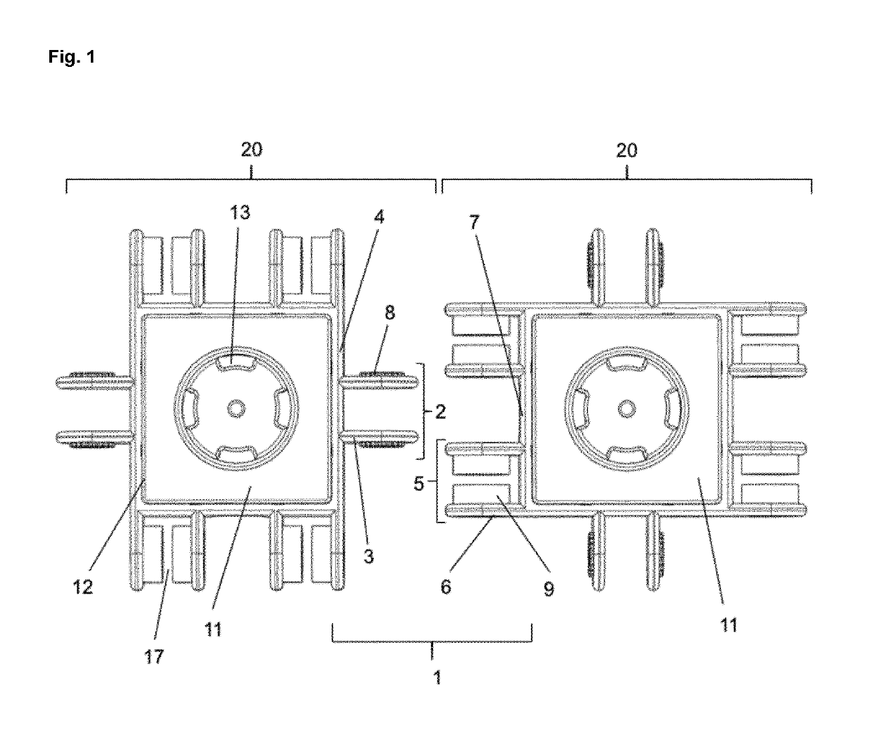 Stackable hinge connection