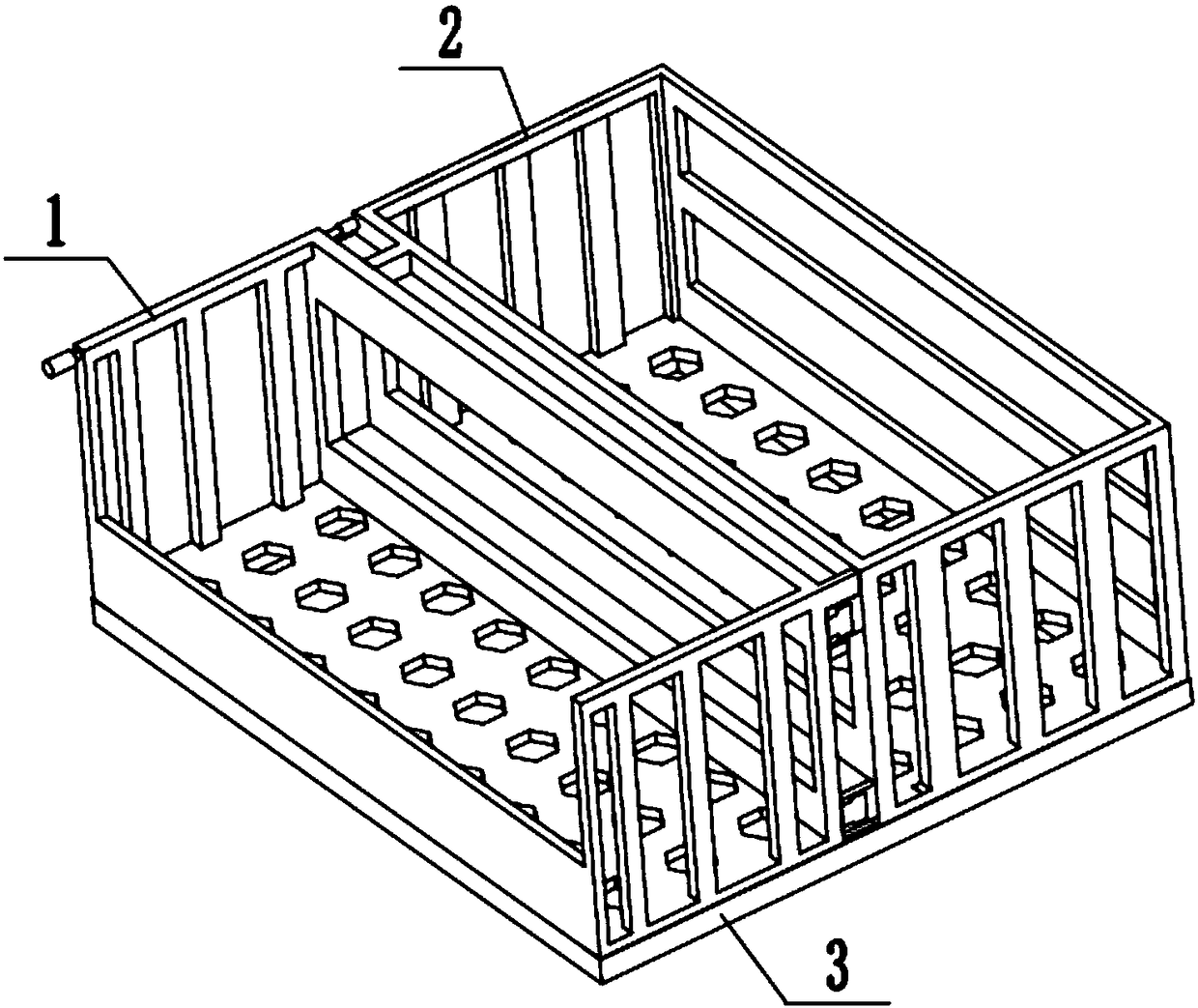 Luggage rack for long-distance coach luggage compartment