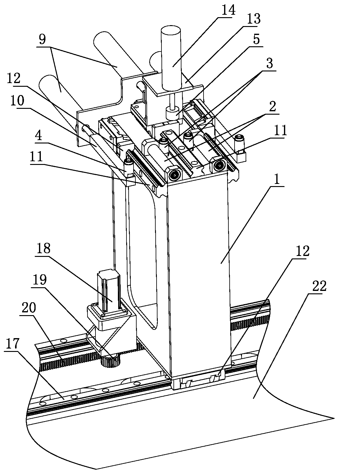 Glass window frame profile cutting device