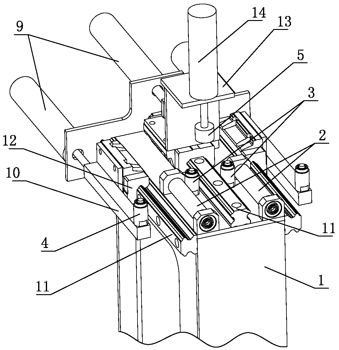 Glass window frame profile cutting device