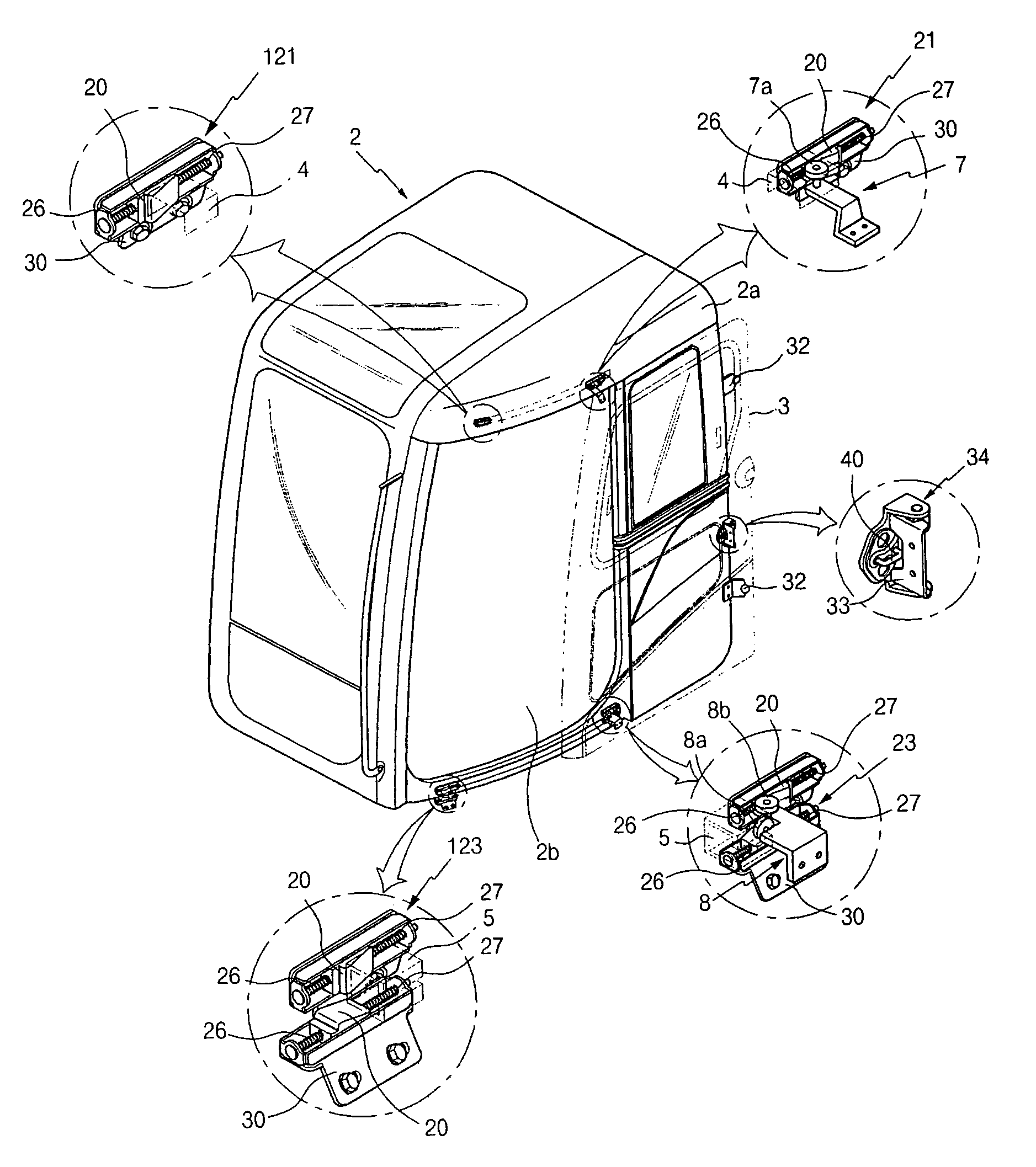 Operator cab for heavy equipment