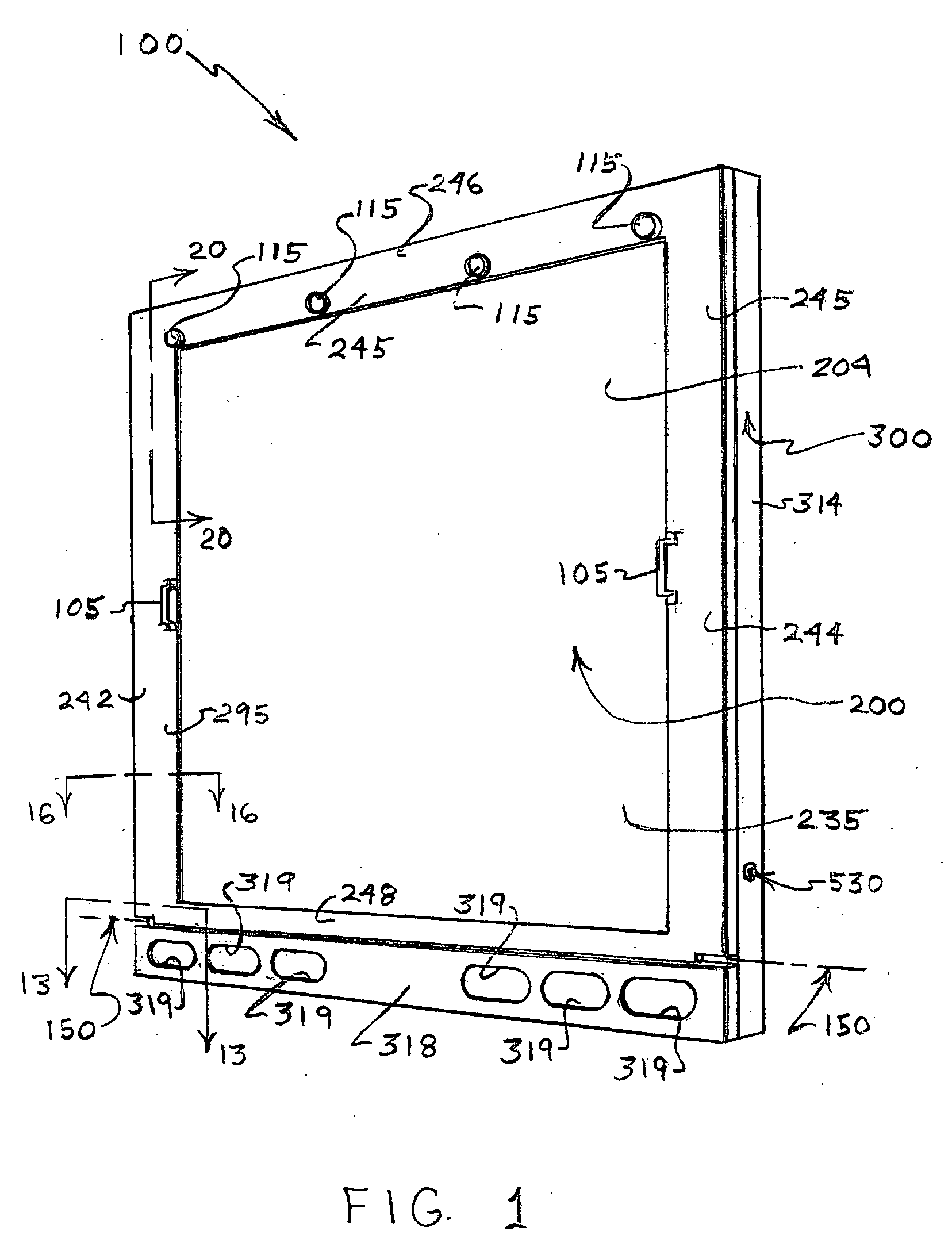 Ramp door and frame assembly