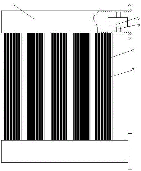 Transformer radiator with detachable connection of inner fins and telescopic outer fins