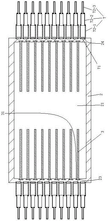 Transformer radiator with detachable connection of inner fins and telescopic outer fins