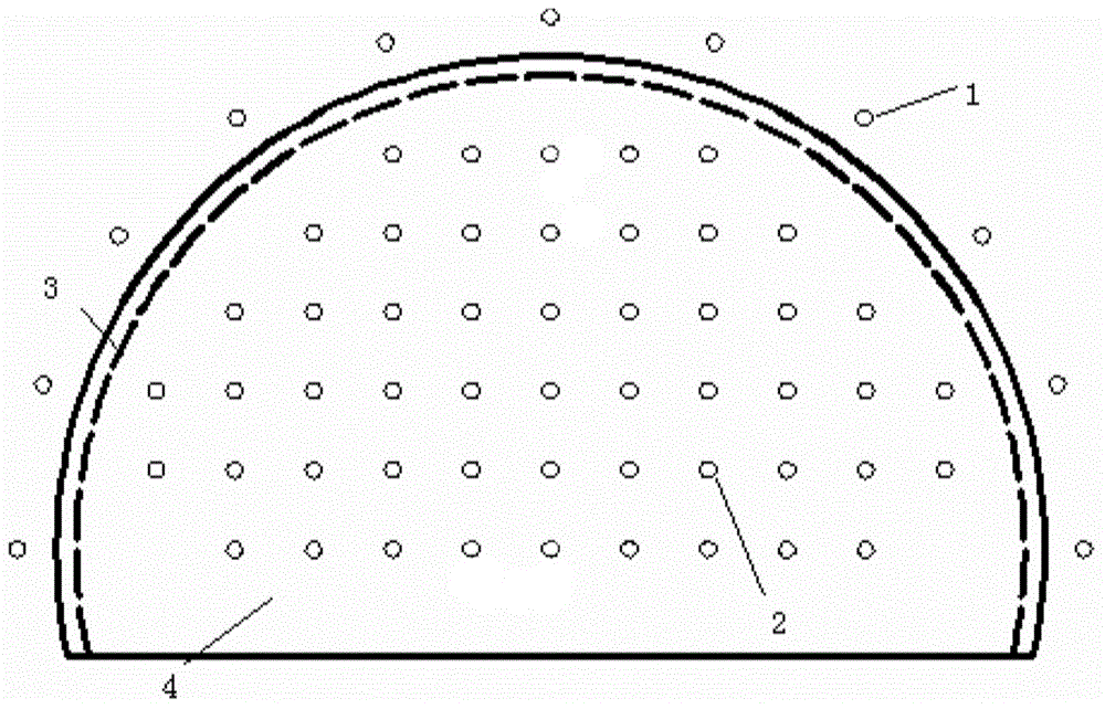 Pre-reinforcement method and pre-reinforcement structure for full section of tunnel