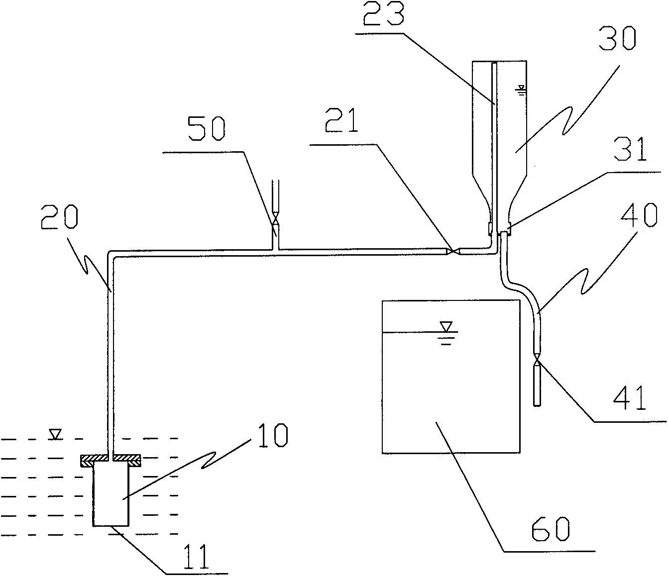 Method and device for sampling emergent gas in natural spring water