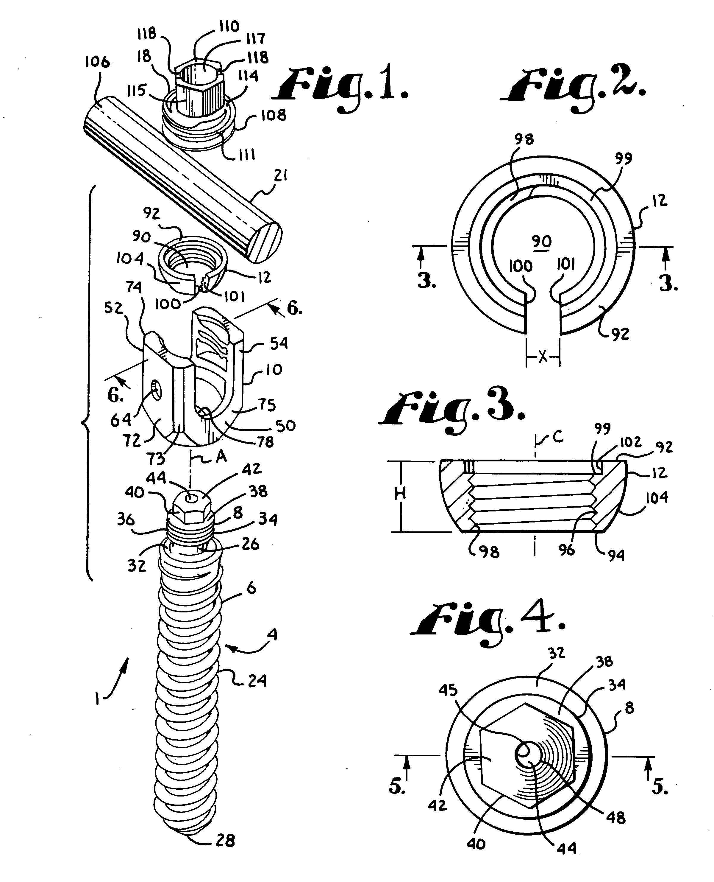 Polyaxial bone screw with discontinuous helically wound capture connection