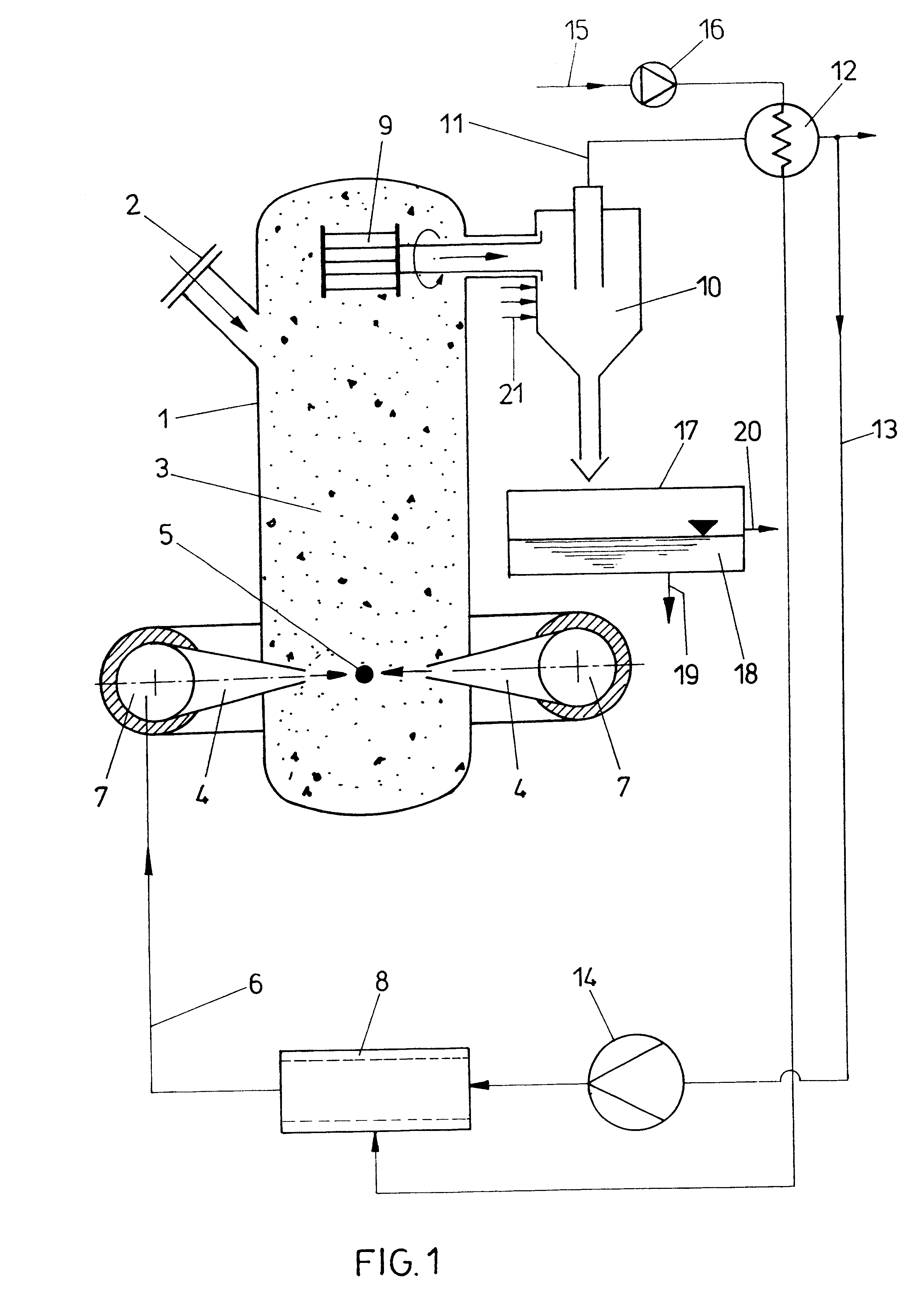 Process for working up resh or shredder light fractions, with CaCO3