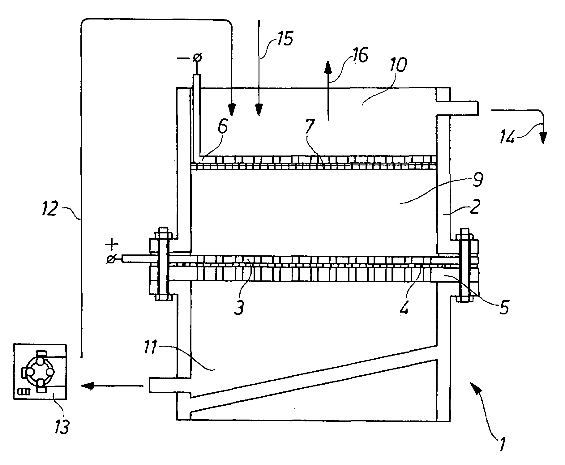 Process for the electrochemical decomposition of powders and electrolysis cells suitable therefor