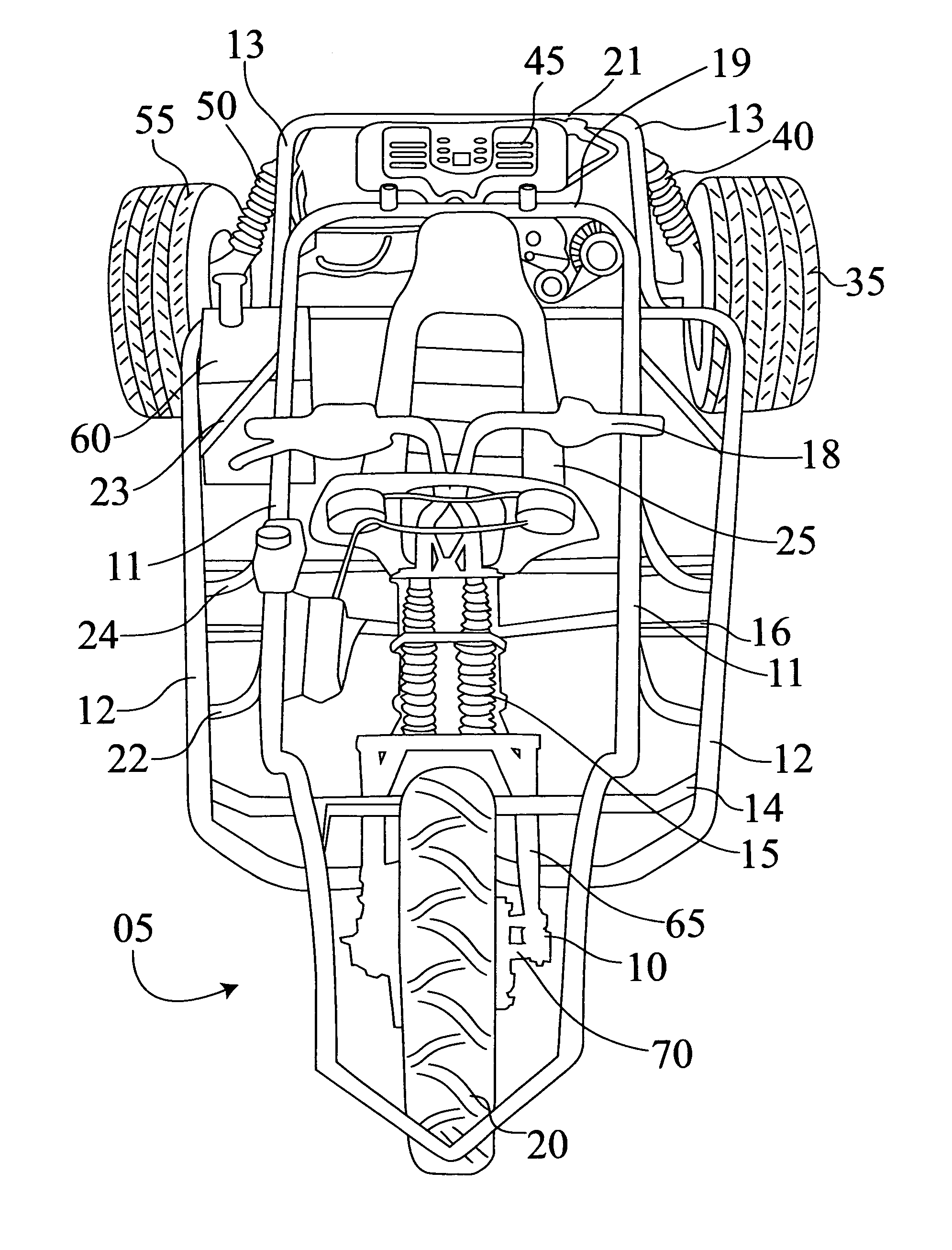 Three-wheeled motorcycle