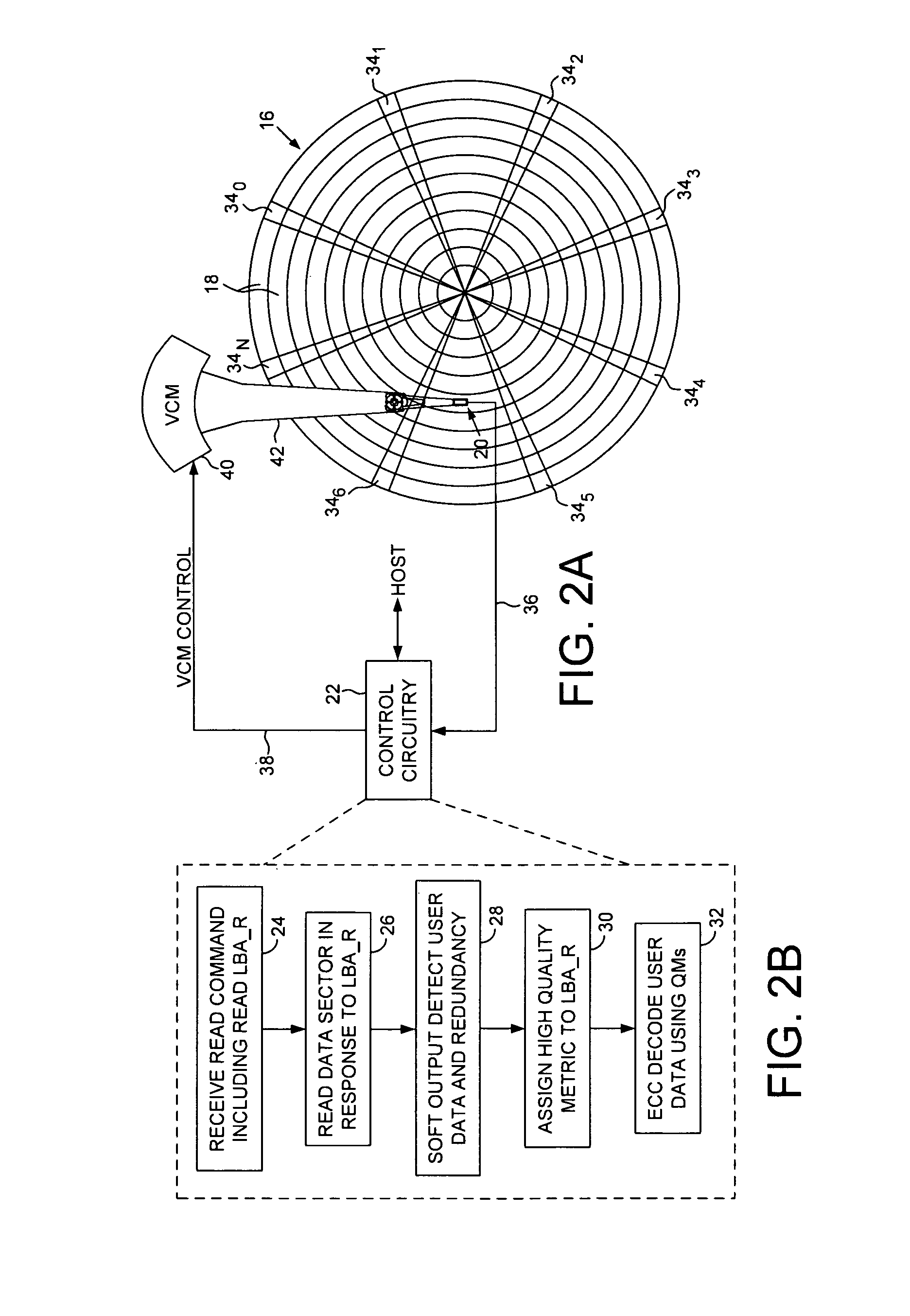 Data storage device employing high quality metrics when decoding logical block address appended to a data sector