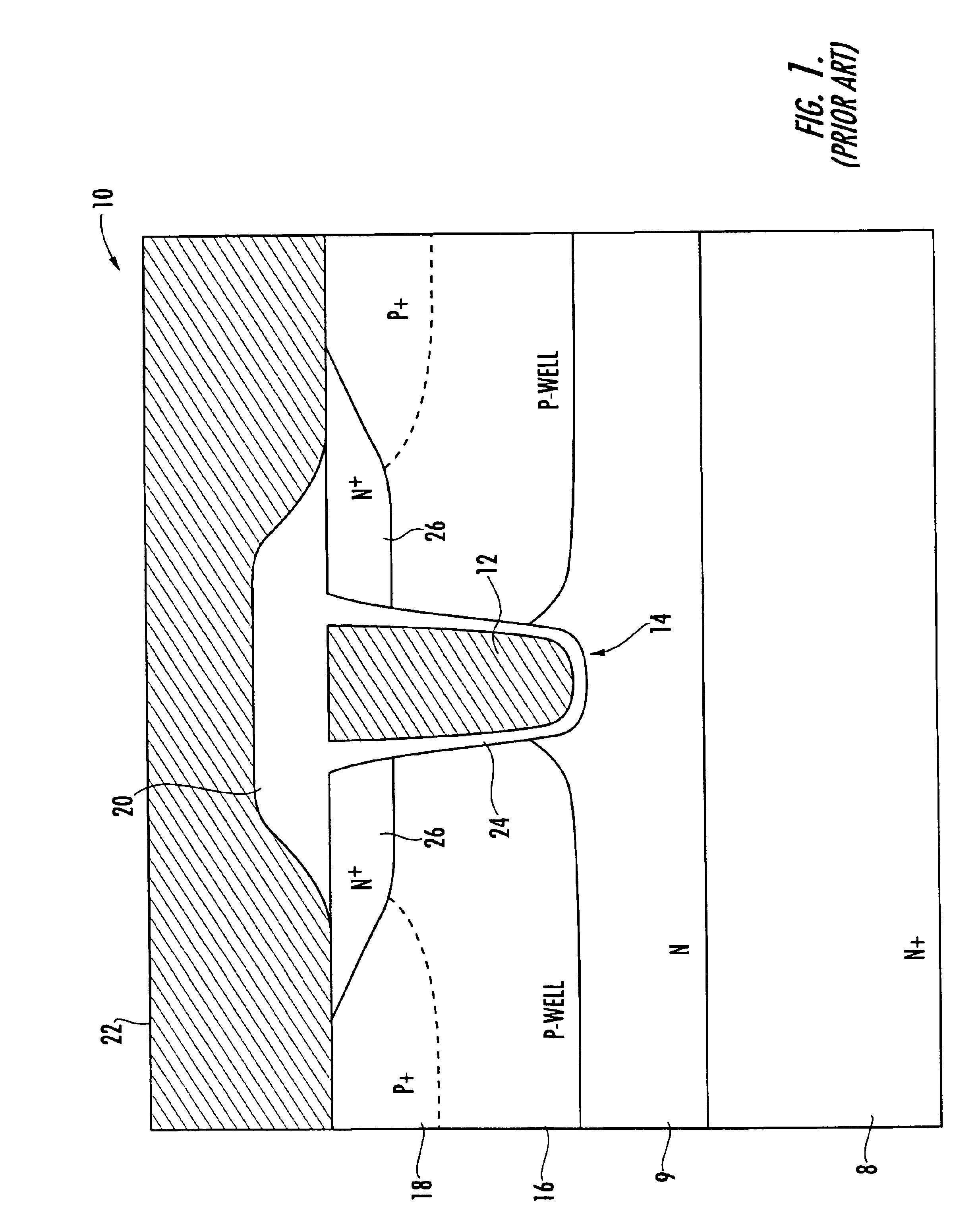 Power MOSFET and method for forming same using a self-aligned body implant