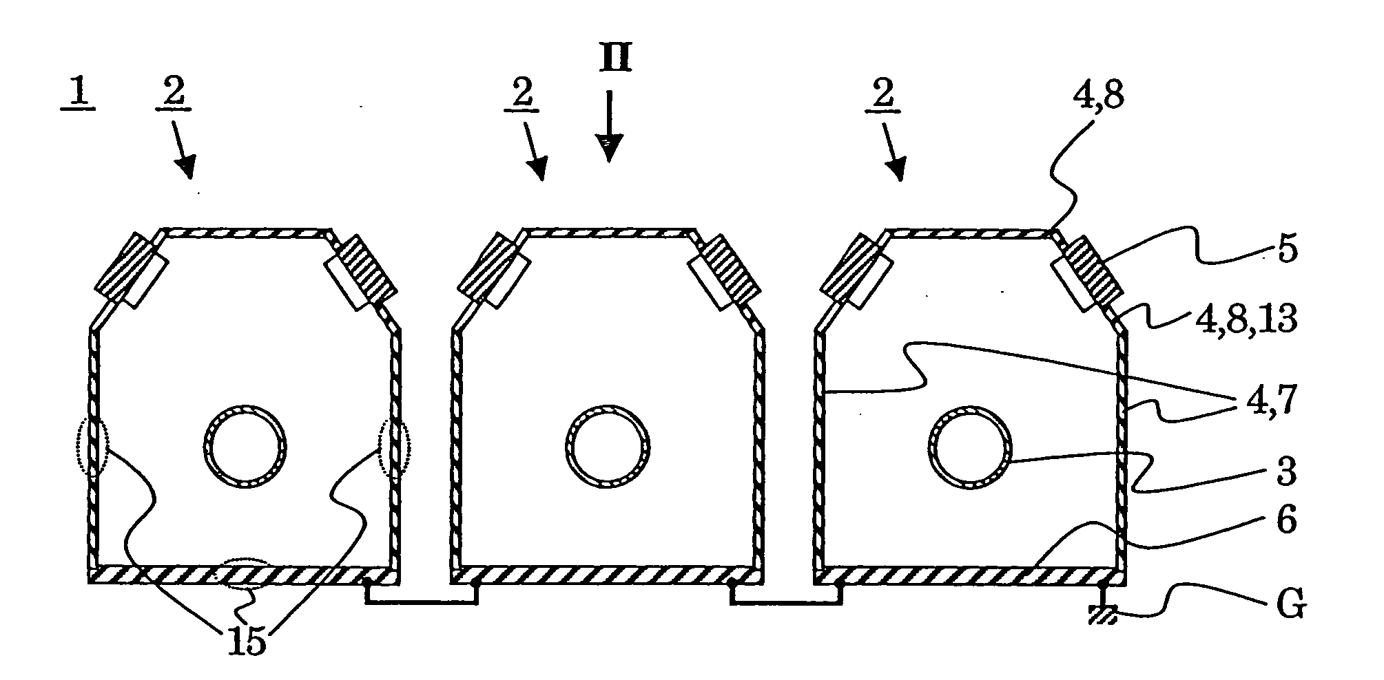 High-power switchgear with cooling rib arrangement