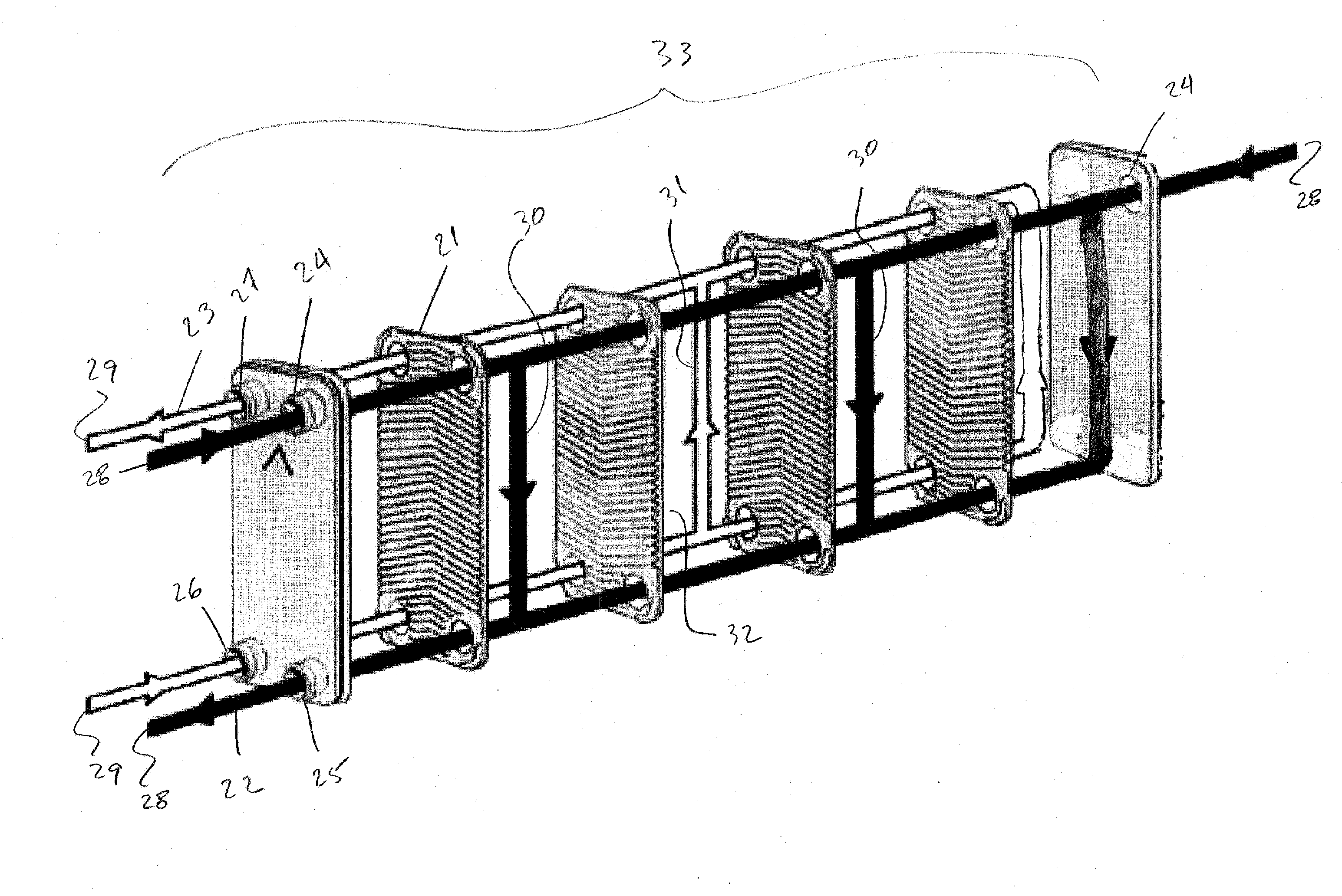 Double inlet heat exchanger