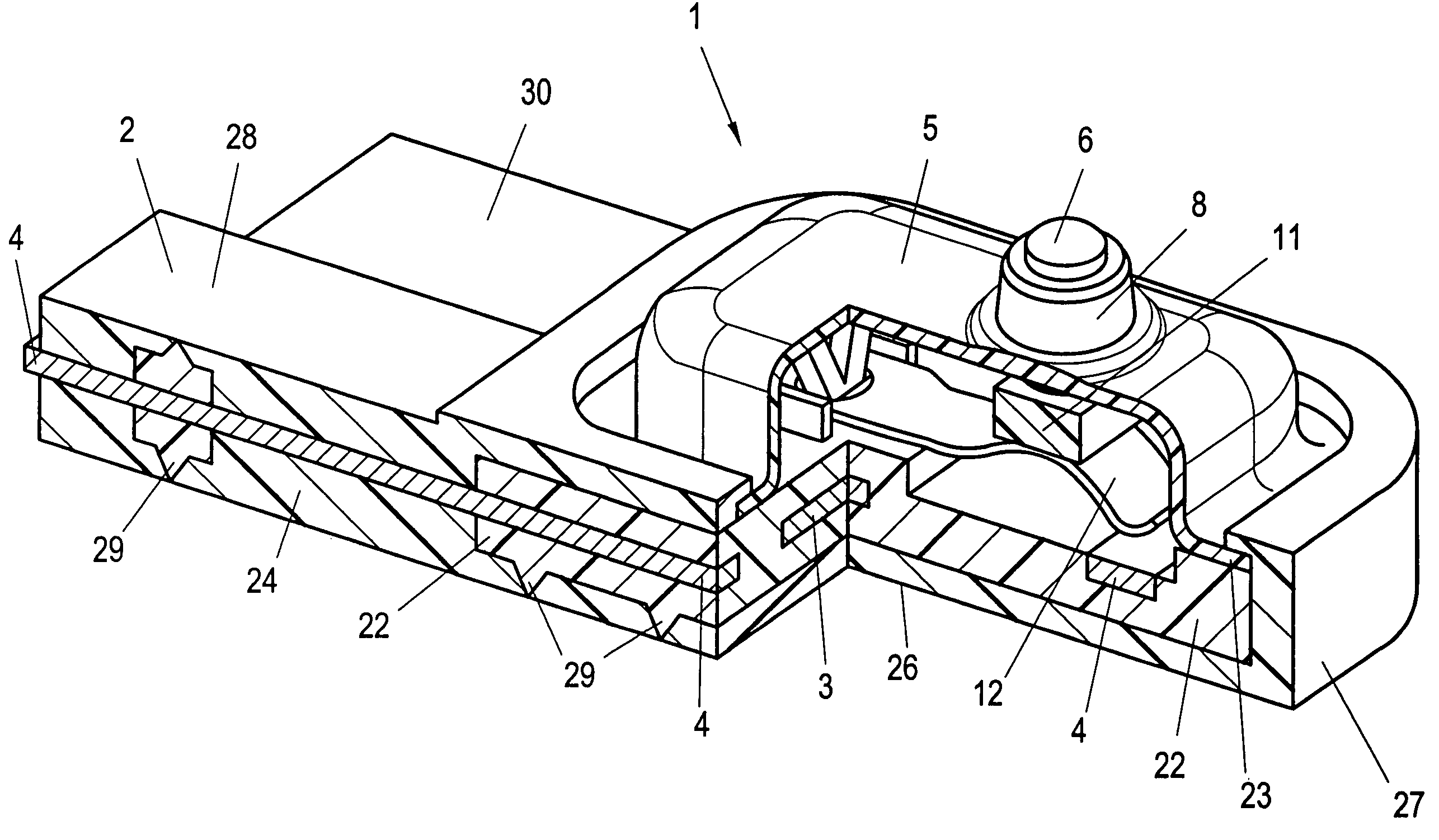 Assembly having an electric switching function as well as a method of producing such an assembly