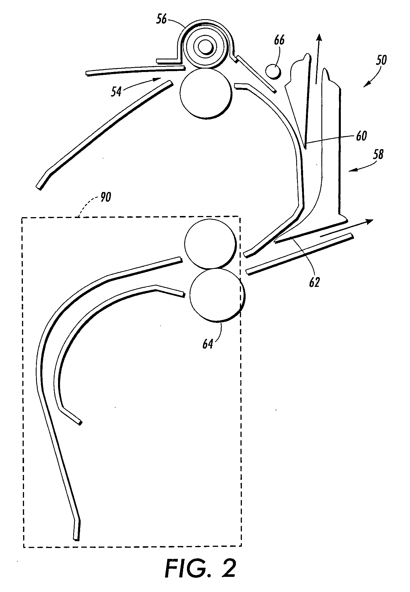 Printing system with inverter disposed for media velocity buffering and registration