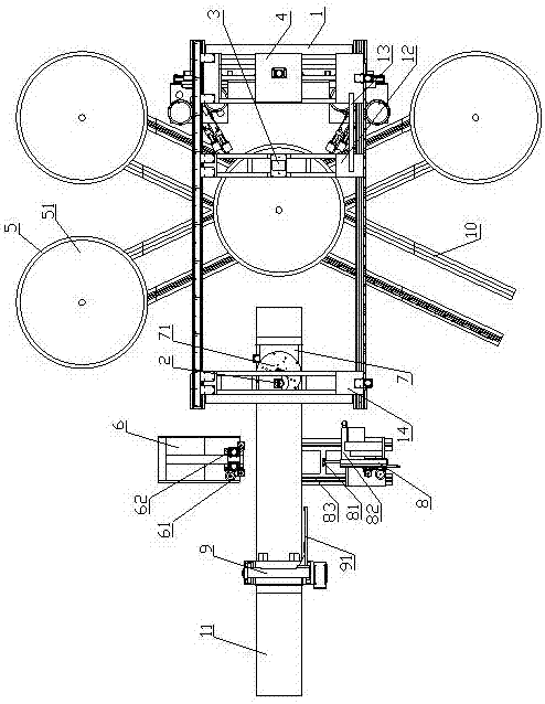 An automatic production device for all-wood discs