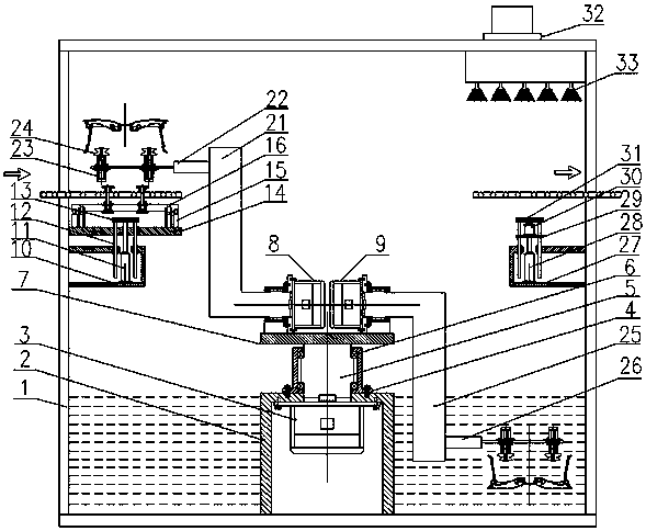 Immersion-type wheel cleaning device