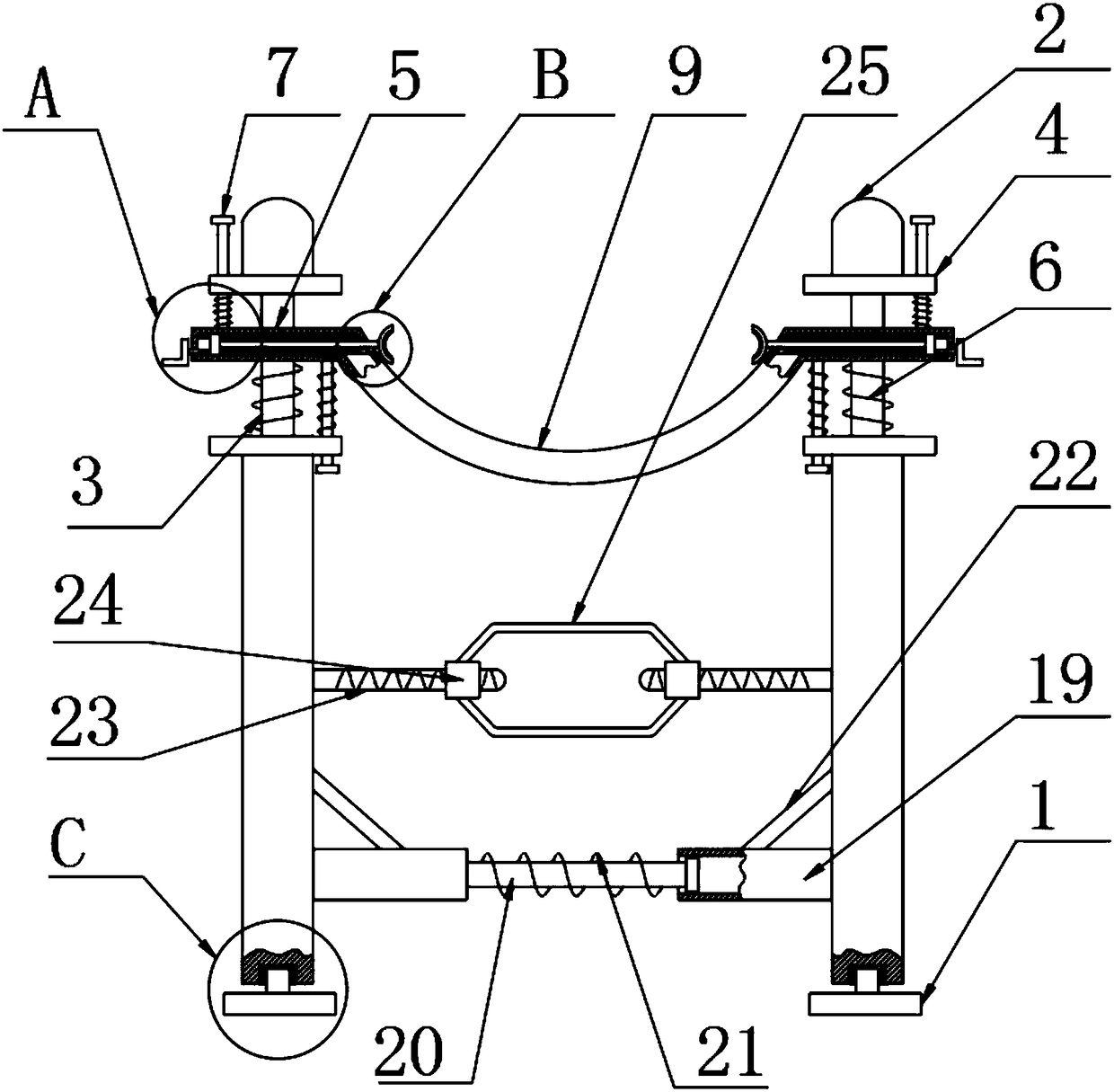 Support machine for pipeline repair