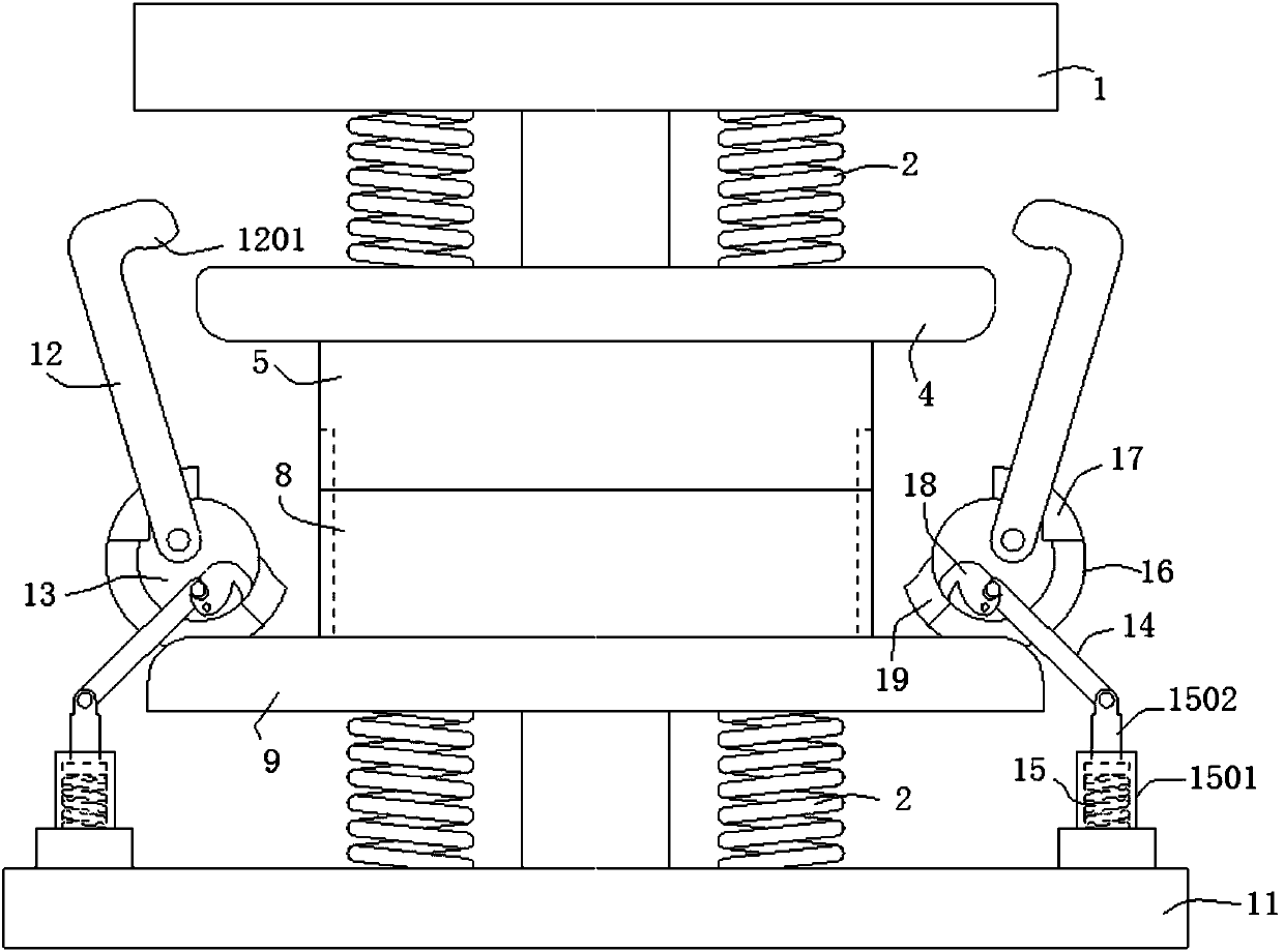 A self-closing forging forming die