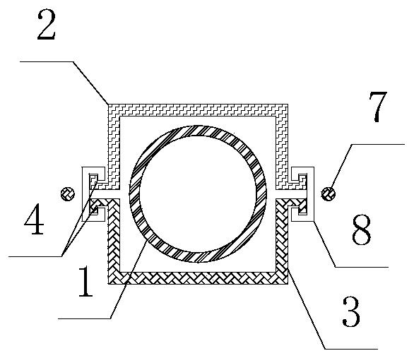 Prestressed recoverable steel struts constrained by snap-in square tubes