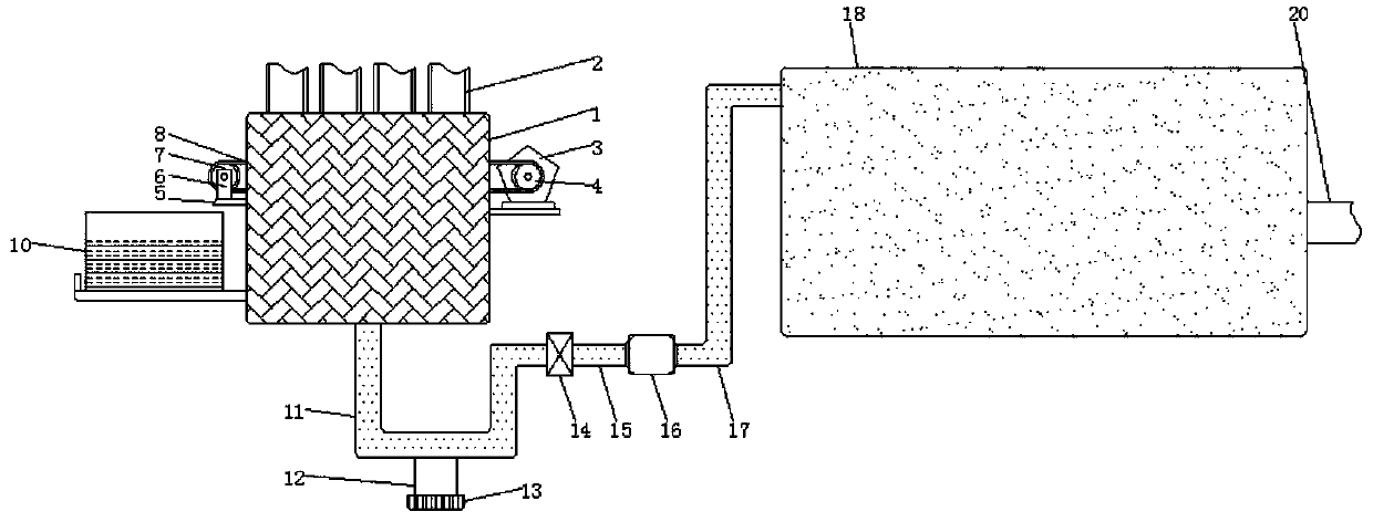 Waste water filtering and recycling device for construction site